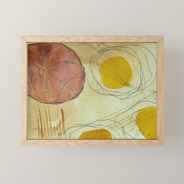 the sun rises and sets modern abstract mixed media painting Mini Art Print Gallery Image 1