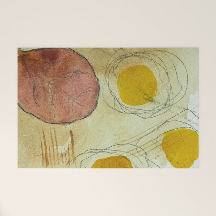 the sun rises and sets modern abstract mixed media painting Welcome Mat Gallery Image 1