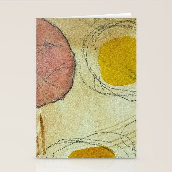 the sun rises and sets modern abstract mixed media painting Stationery Card Gallery Image 2