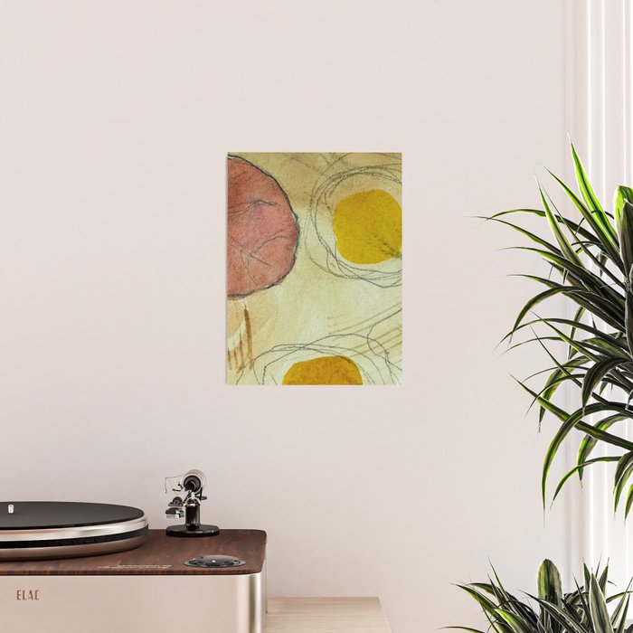 the sun rises and sets modern abstract mixed media painting Poster Gallery Image 2