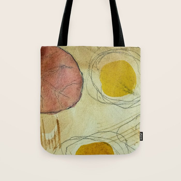 the sun rises and sets modern abstract mixed media painting Tote Bag Gallery Image 1