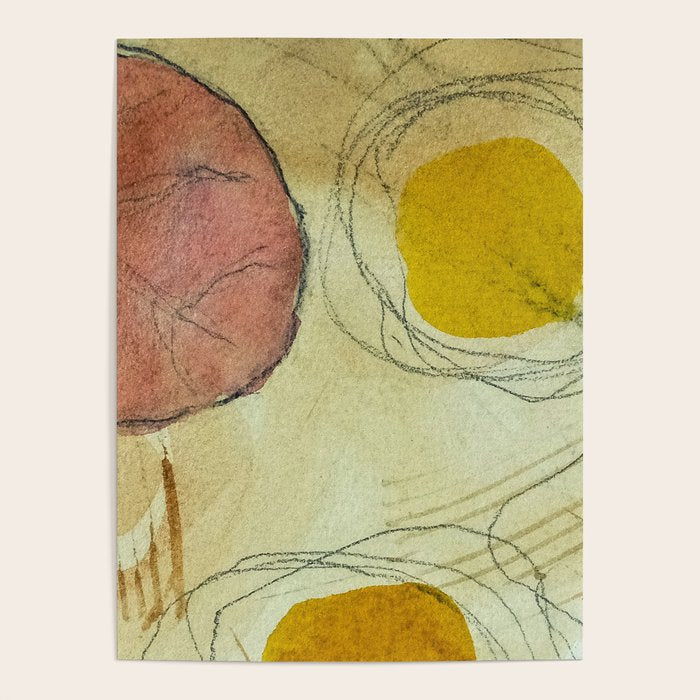 the sun rises and sets modern abstract mixed media painting Poster Gallery Image 4