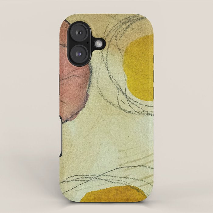 the sun rises and sets modern abstract mixed media painting iPhone Case Gallery Image 1