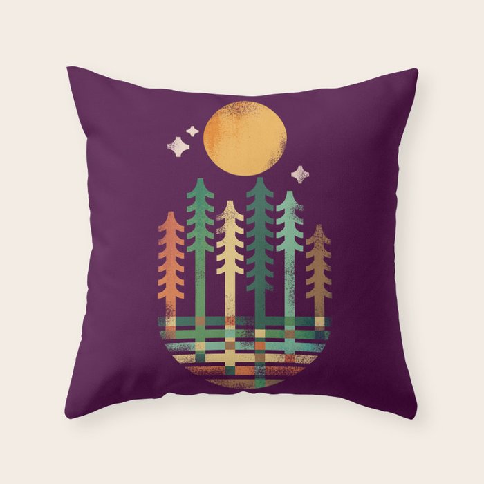 Night in the wood Throw Pillow Gallery Image 6