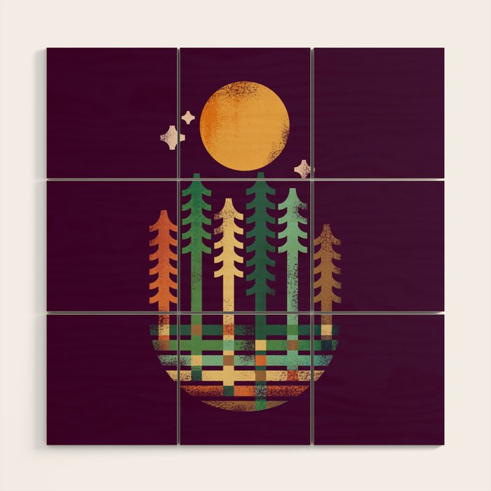 Night in the wood Wood Wall Art Gallery Image 1
