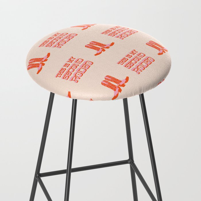 This is My Second Rodeo (pink and orange old west letters) Stool Gallery Image 2