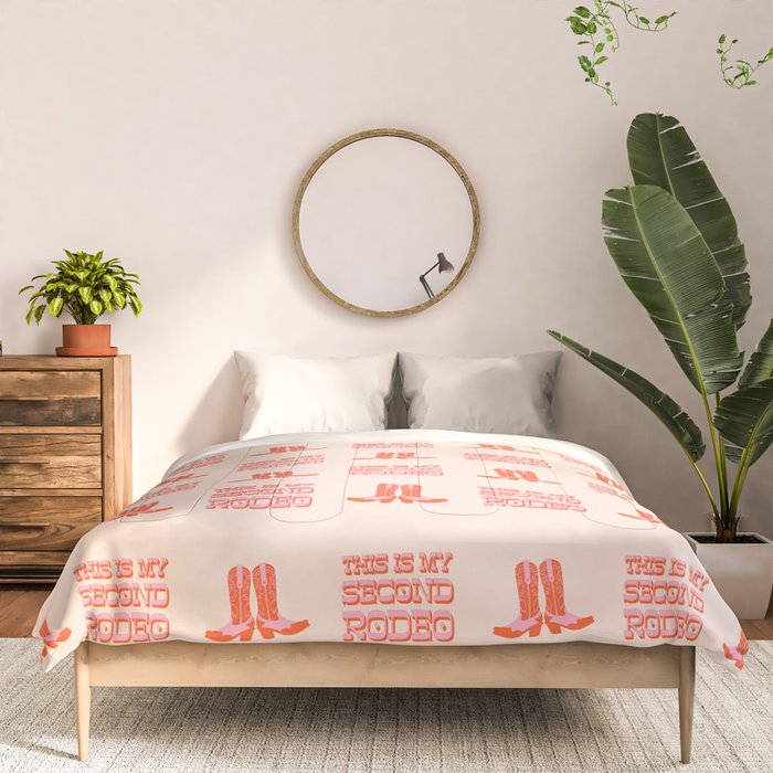 This is My Second Rodeo (pink and orange old west letters) Comforter Gallery Image 3