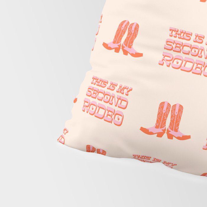 This is My Second Rodeo (pink and orange old west letters) Pillow Sham Gallery Image 4