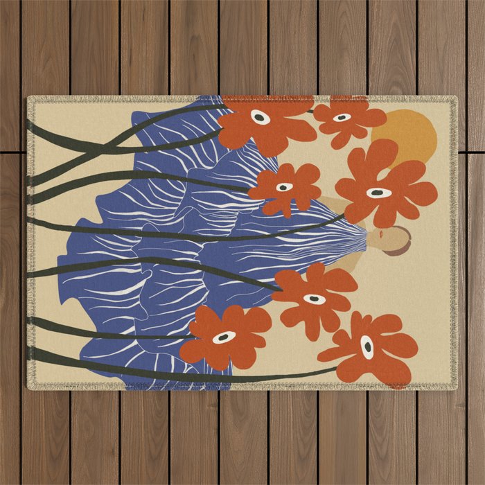 Floral fairy fashion  Outdoor Rug Gallery Image 1