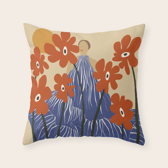 Floral fairy fashion  Throw Pillow Gallery Image 6