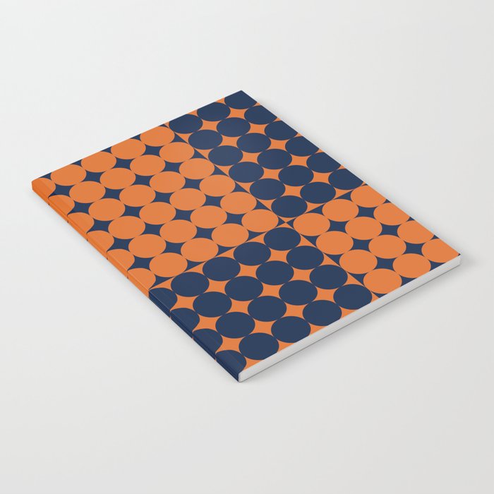 Abstraction Shapes 30 in vintage Orange and Navy Blue Notebook Gallery Image 1