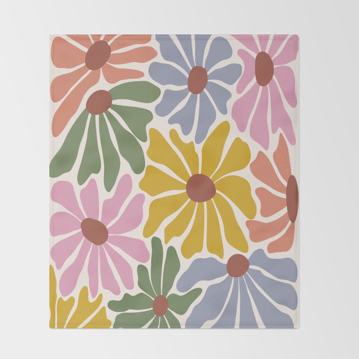 Big Groovy Flower - Vintage Throw Blanket Gallery Image 2