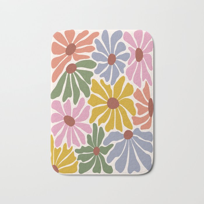 Big Groovy Flower - Vintage Bath Mat Gallery Image 1