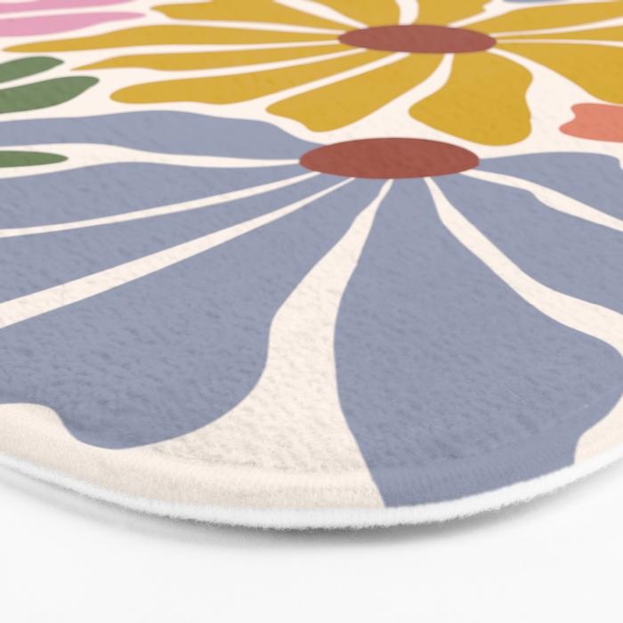 Big Groovy Flower - Vintage Bath Mat Gallery Image 3