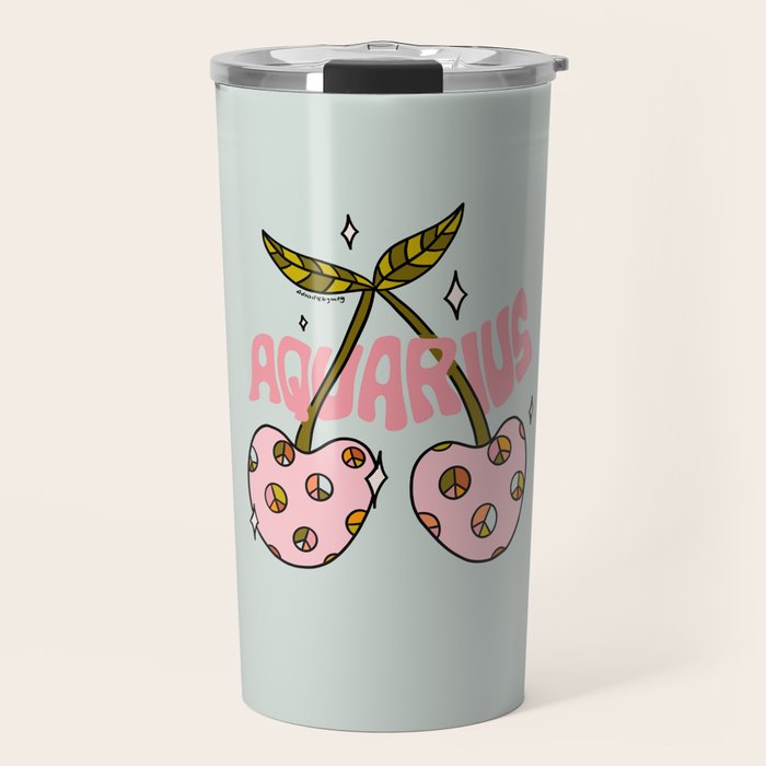 Aquarius Cherries Travel Mug Gallery Image 1