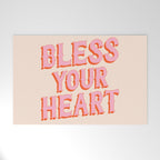 Southern Snark: Bless your heart (bright pink and orange) Welcome Mat Gallery Image 1