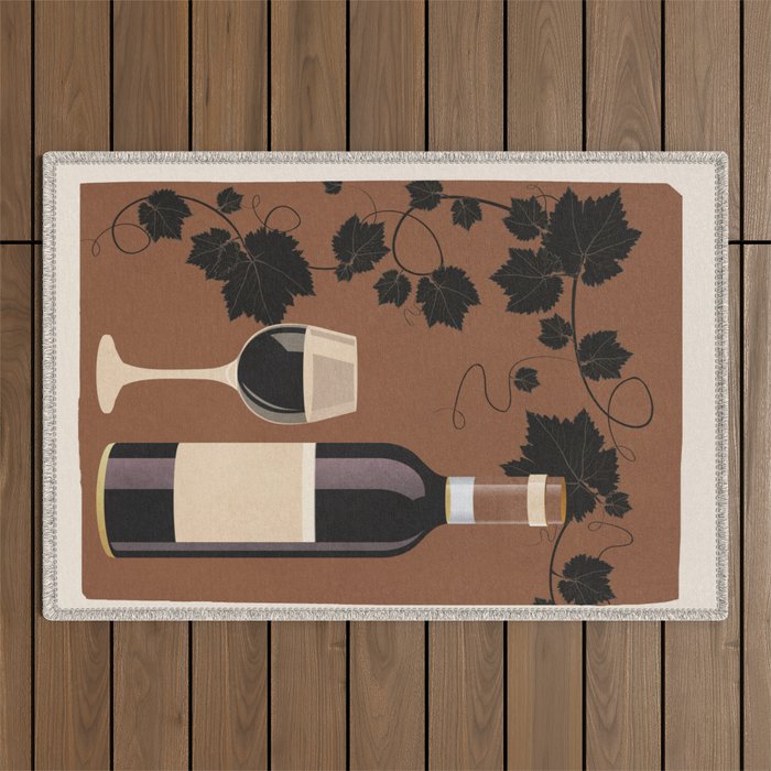 Black Wine 1 Outdoor Rug Gallery Image 1