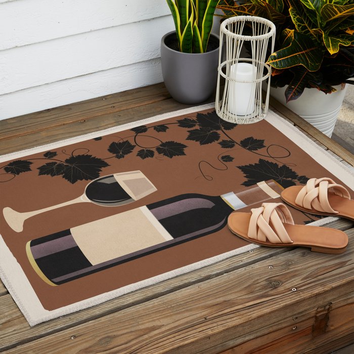 Black Wine 1 Outdoor Rug Gallery Image 2