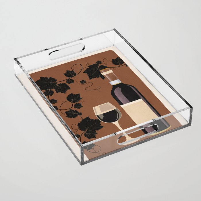 Black Wine 1 Acrylic Tray Gallery Image 1