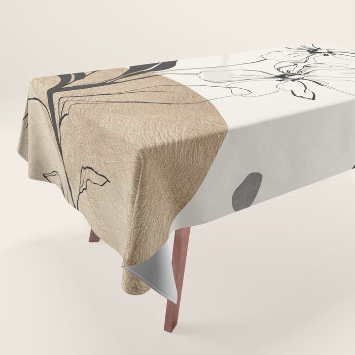 Abstract Art Minimal Flowers 3 Tablecloth Gallery Image 1