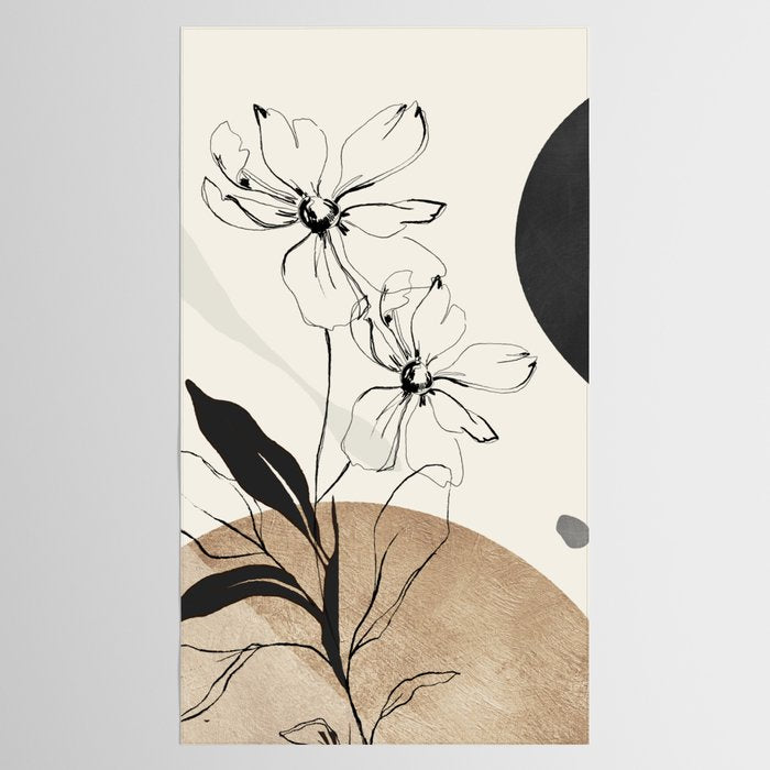 Abstract Art Minimal Flowers 3 Tablecloth Gallery Image 2