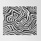 Black and white zebra stripe print art pattern Throw Blanket Gallery Image 2