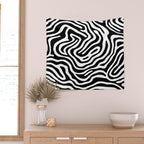 Black and white zebra stripe print art pattern Wall Tapestry Gallery Image 2