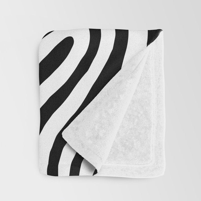 Black and white zebra stripe print art pattern Throw Blanket Gallery Image 3