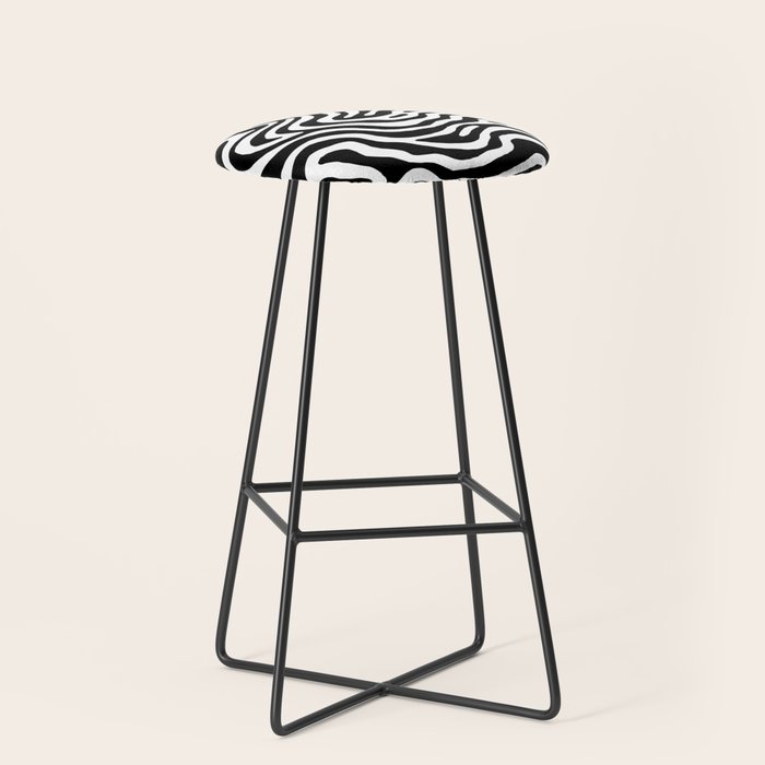 Black and white zebra stripe print art pattern Stool Gallery Image 1