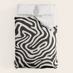 Black and white zebra stripe print art pattern Duvet Cover Gallery Image 6