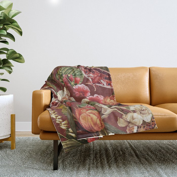 Moths and Butterflies IV Throw Blanket Gallery Image 1