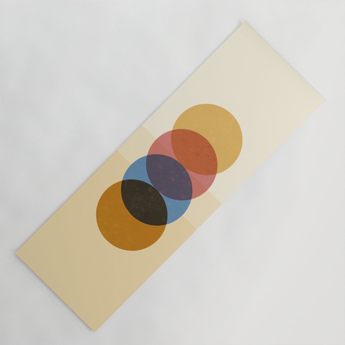 Abstraction_SUNRISE_SUNSET_CIRCLE_RISING_COLORFUL_POP_ART_0425A Yoga Mat Gallery Image 1