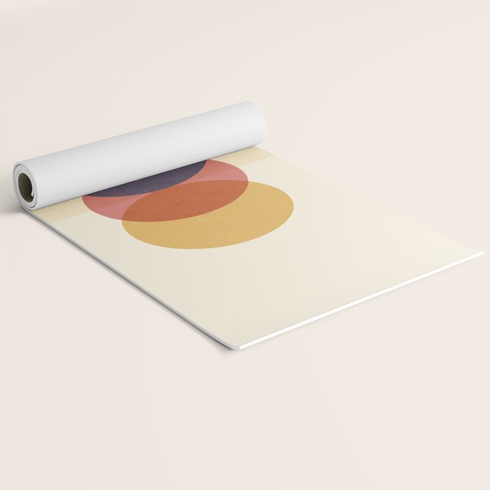 Abstraction_SUNRISE_SUNSET_CIRCLE_RISING_COLORFUL_POP_ART_0425A Yoga Mat Gallery Image 2