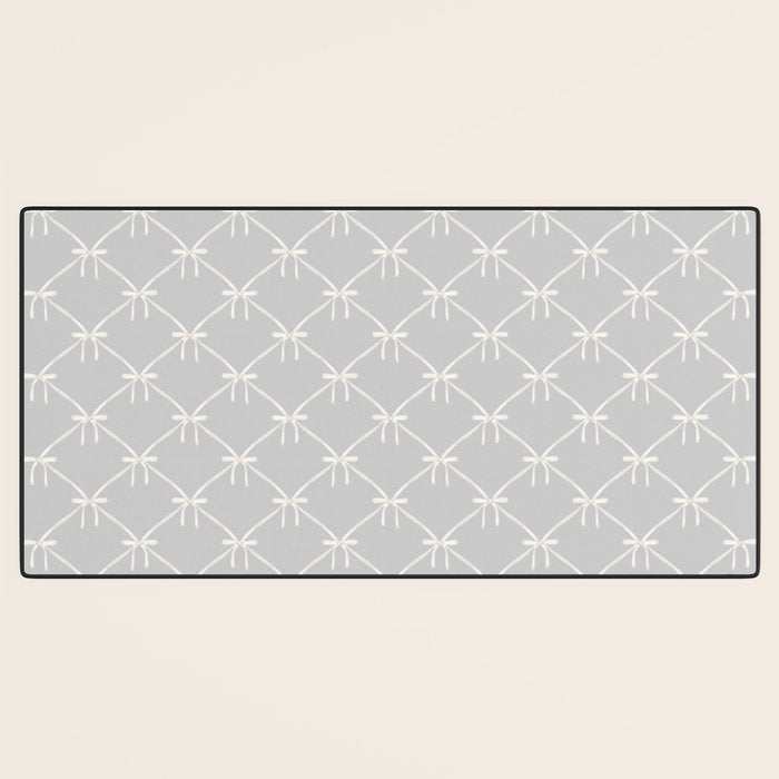 Bows & Ribbons Pattern LX Light Grey Desk Mat Gallery Image 3