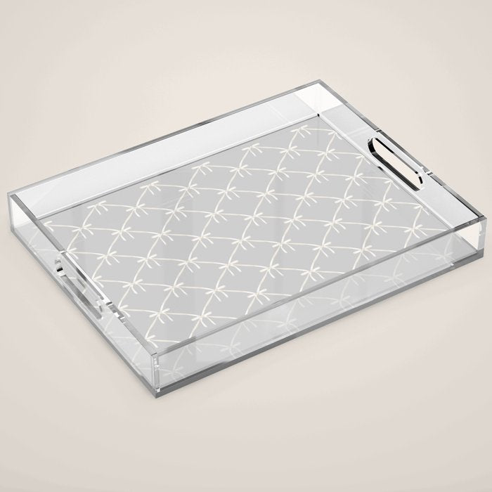 Bows & Ribbons Pattern LX Light Grey Acrylic Tray Gallery Image 1