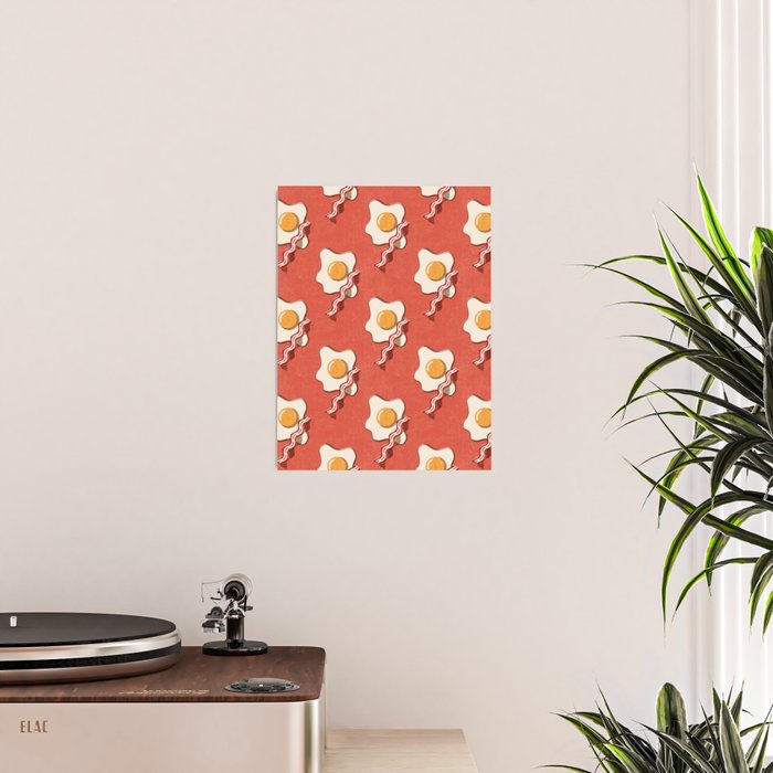 FAST FOOD / Egg and Bacon - pattern Poster Gallery Image 2