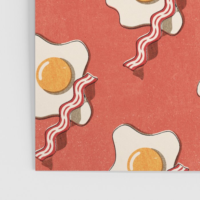 FAST FOOD / Egg and Bacon - pattern Poster Gallery Image 3