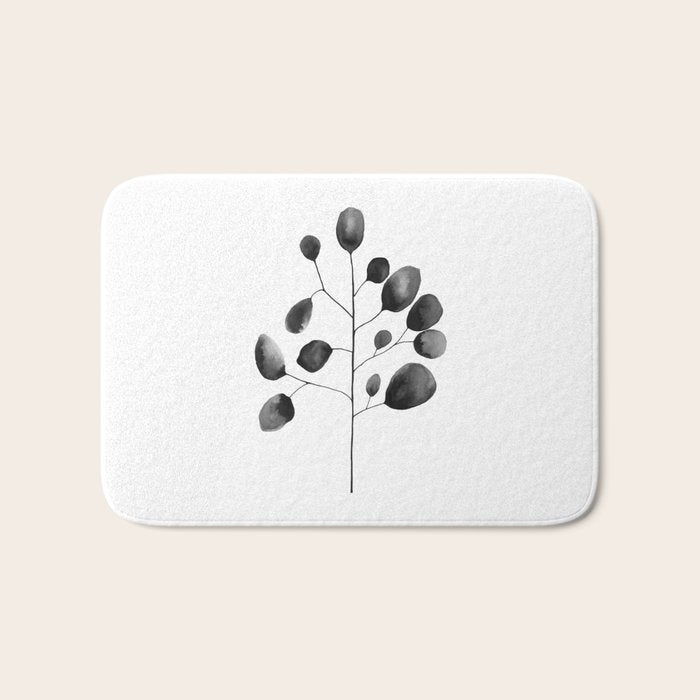 Watercolor Leaves Bath Mat Gallery Image 1