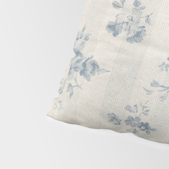 Rustic vintage bohemian blue white stripes elegant floral Pillow Sham Gallery Image 4