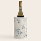 Rustic vintage bohemian blue white stripes elegant floral Wine Chiller Gallery Image 2