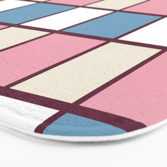 Soft Retro Grid Pattern Bath Mat Gallery Image 3