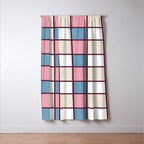 Soft Retro Grid Pattern Window Curtain Gallery Image 3