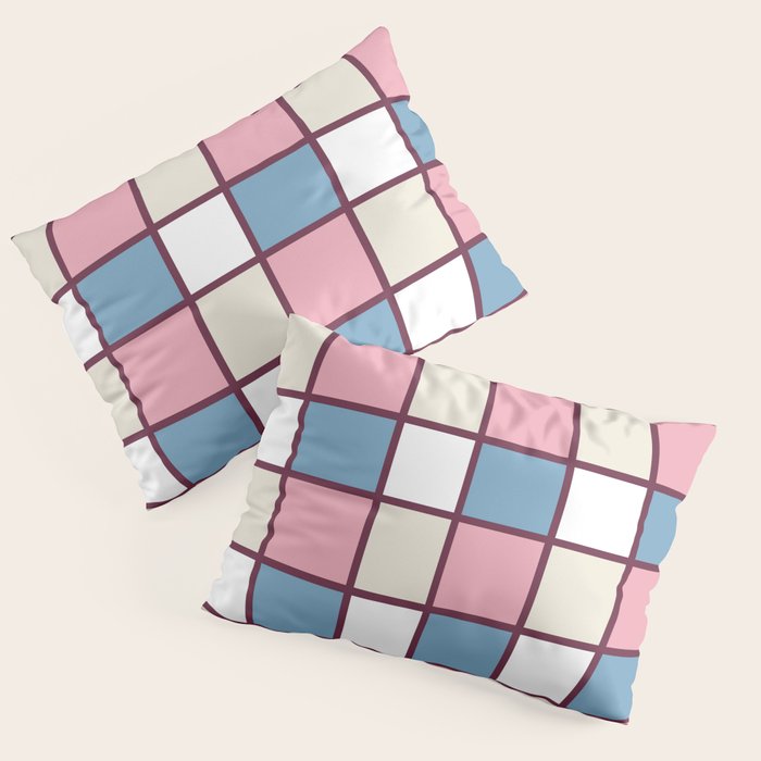 Soft Retro Grid Pattern Pillow Sham Gallery Image 3