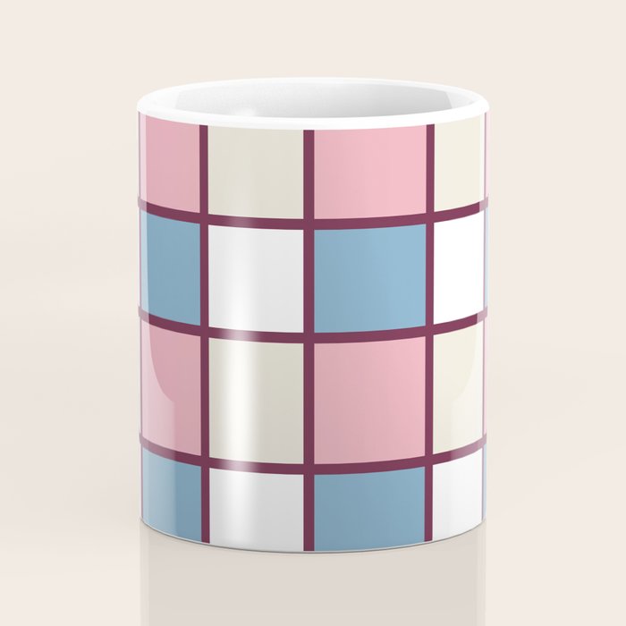 Soft Retro Grid Pattern Coffee Mug Gallery Image 4