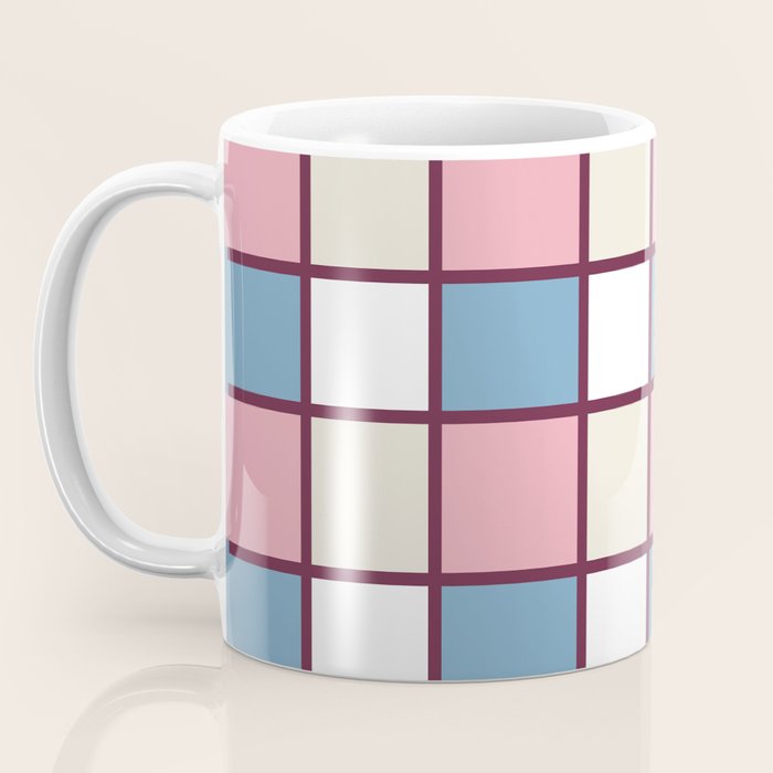 Soft Retro Grid Pattern Coffee Mug Gallery Image 3
