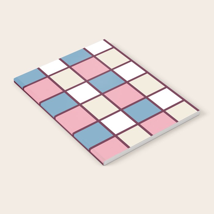 Soft Retro Grid Pattern Notebook Gallery Image 2