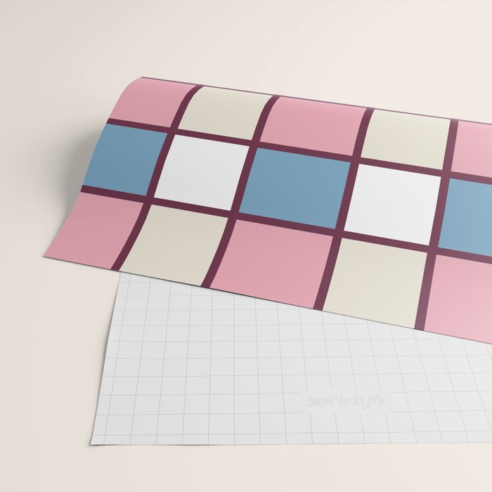 Soft Retro Grid Pattern Wrapping Paper Gallery Image 2