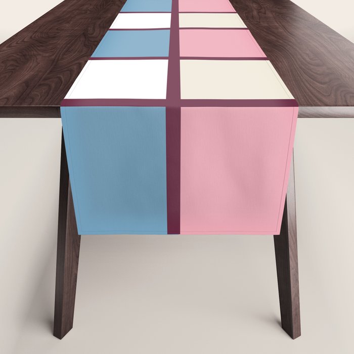 Soft Retro Grid Pattern Table Runner Gallery Image 1