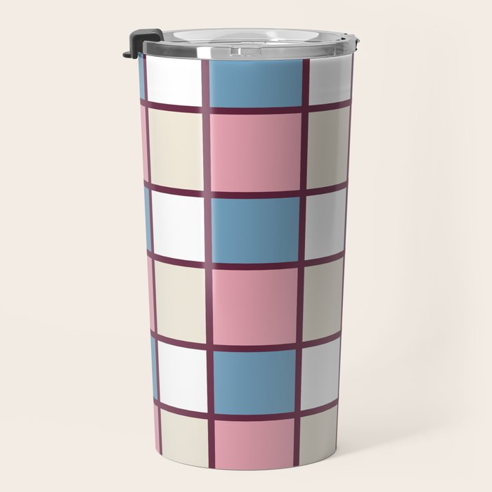 Soft Retro Grid Pattern Travel Mug Gallery Image 3