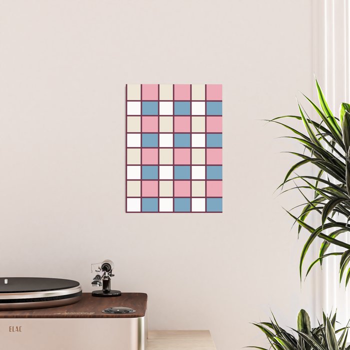 Soft Retro Grid Pattern Poster Gallery Image 2
